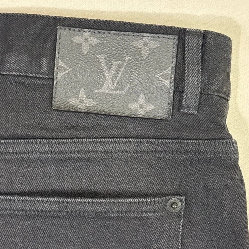 Louis Vuitton Slim Stretch Jeans Black Size 38 Monogram Patch